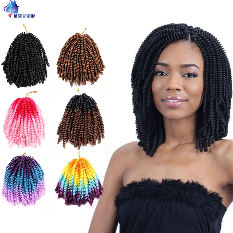 

Spring Twist Crochet Hair Fluffy Twist Hair Crochet Braids Extensions Synthetic Braiding Hair Nubian Twist Bounce Curl Msglamor