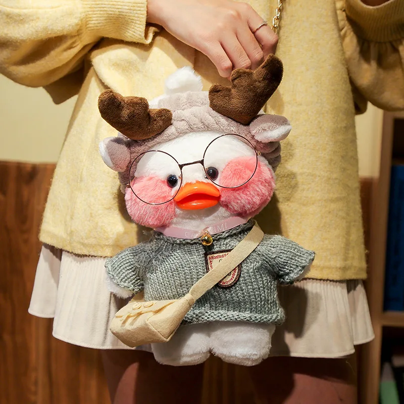 Плюшевая игрушка Lalafanfan 30 см милая плюшевая для кафе Mimi Duck подарок на день Святого