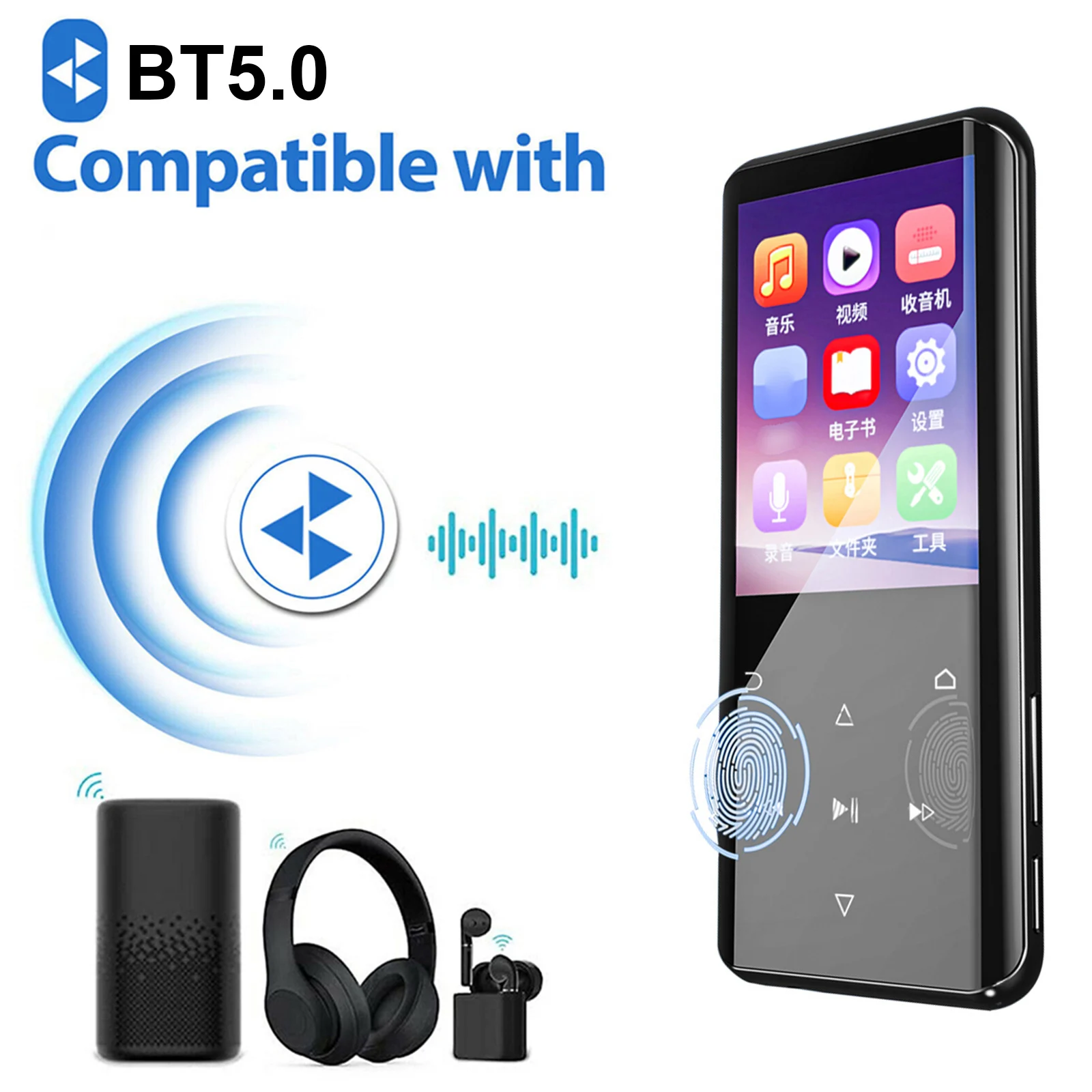 Портативный аудиоплеер RUIZU D25 Bluetooth MP3 HiFi Звук без потерь экран 2 4 дюйма с динамиком