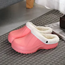 Теплые домашние тапочки унисекс с подкладкой из водонепроницаемого материала; домашняя и уличная садовая обувь; устойчивые к пятнам домашние тапочки для пар; сезон зима