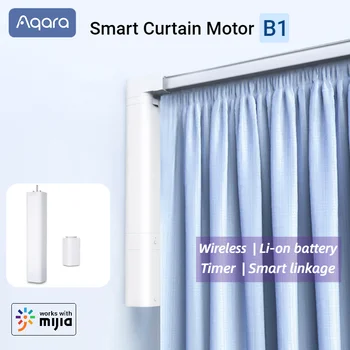 

AQara B1 Smart Curtain Motor Wireless Smart Motorized Electric Curtain Motor WiFi Timer App Remote Control Smart Linkage