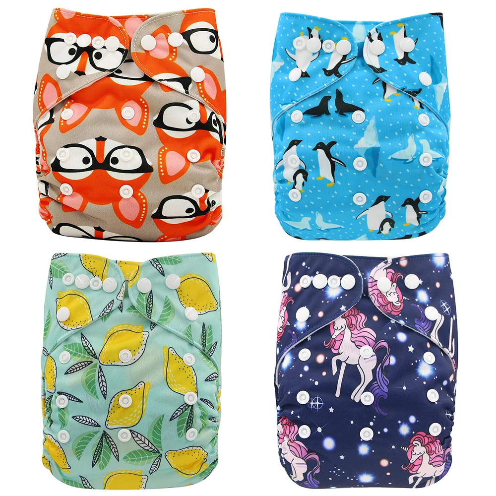 Infant Baby Reusable Washable Adjustable Cloth Diaper Nappies All in One Size 