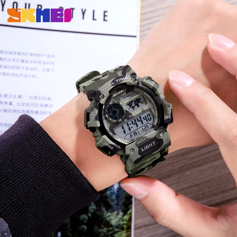 Skmei 1723 Mens Watch Camouglage Fashion Sports Watches Led Digital  Wristwatches Waterproof Stopwatch For Male Relogio Masculino - Digital  Wristwatches - AliExpress