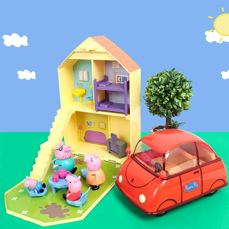 Peppa pig высокое качество подлинный дом игрушечный автомобиль для косплея