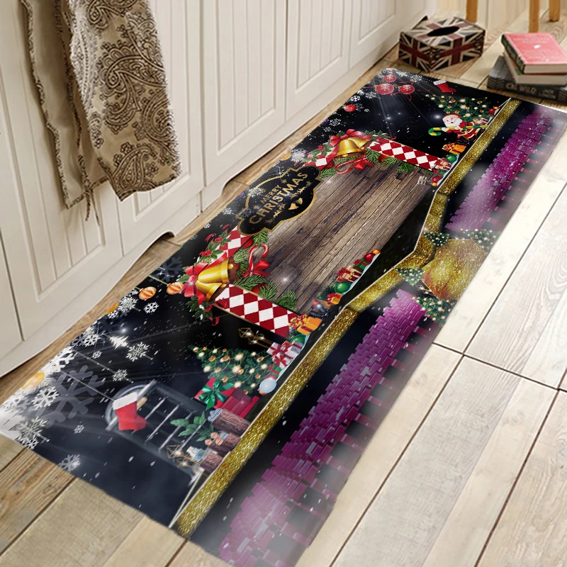 Рождественский коврик Рождественская елка коврики для прихожей Рождественская вечеринка коврики ковры для кухни Ванная комната Противоскользящие коврики