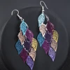 2022 New Women Girl Bohemian Leaves Pendant Dangle Drop Earrings Elegant Party Boho Earring Jewelry 3