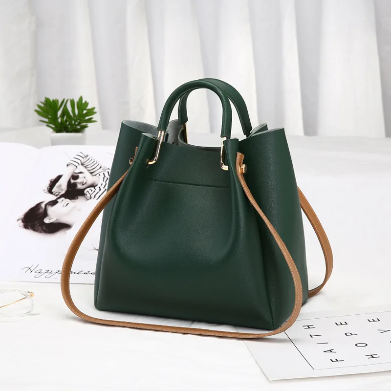 

New Style Simple Versatile Shoulder Handbag WOMEN'S Bag Bag Bucket Bag Fashion Korean-style Shoulder Large Bag
