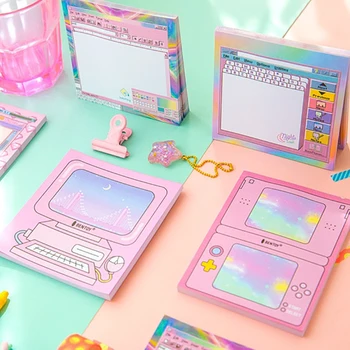 

Colorful Computer Game Machine Shape Sticky Note 50 Sheets Paper Stickers Self-adhesive Notepad Planner Reminder Memo Pad