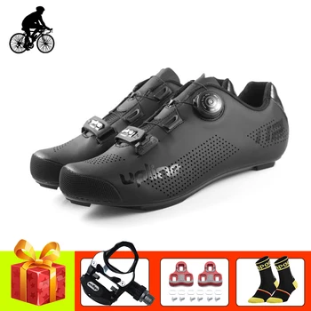 

Road cycling shoes men breathable self-locking cycling sneakers add bicycle pedals sapatilha ciclismo Athletic road Riding shoes