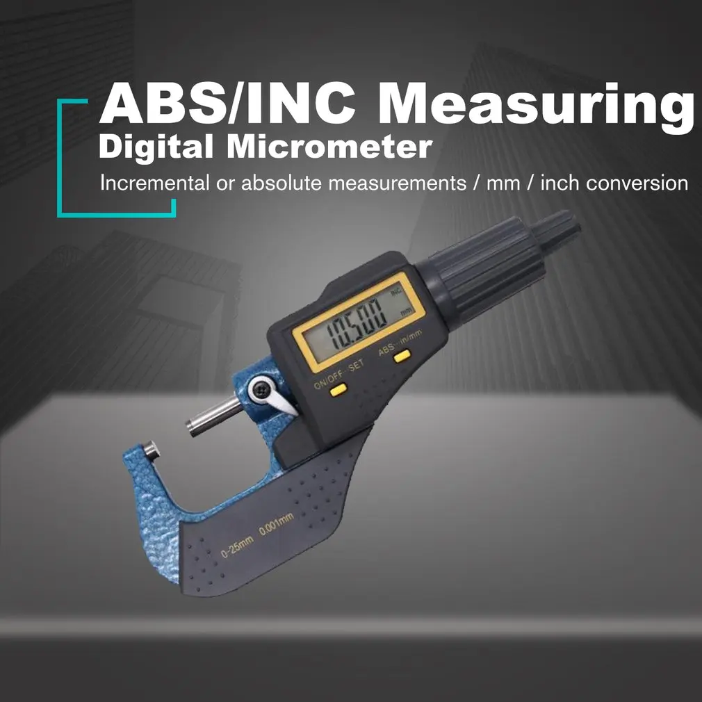 0,001 мм электронный наружный микрометр 0-25 мм с очень большим ЖК-экраном цифровой микрометр электронный цифровой Калибр