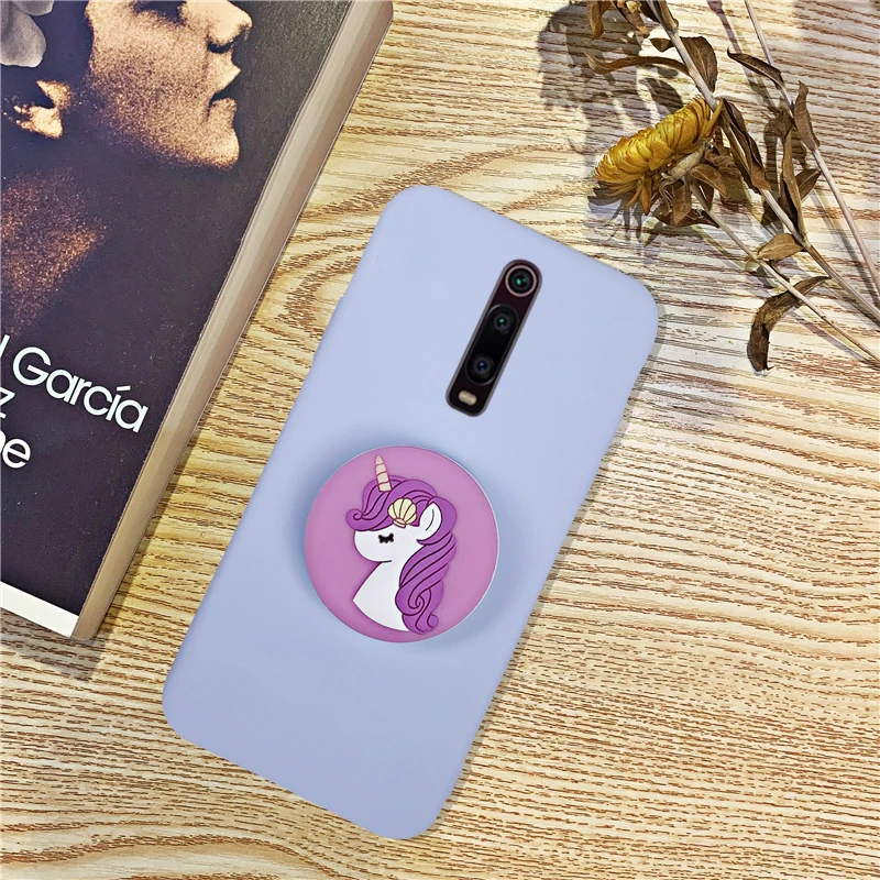 Силиконовый чехол-держатель для телефона с рисунком для Xiao mi Red mi K20 mi 9 T, милые чехлы-подставки для девочек, Матовая оболочка для Red mi K20 Pro mi 9T Pro