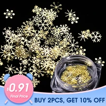 1 Box Nail Glitter boże narodzenie złote płatki śniegu Nail Art cekinami pyłkiem płatki pyłu 3D urocza dekoracja lakier żelowy uv porady JI889(China)