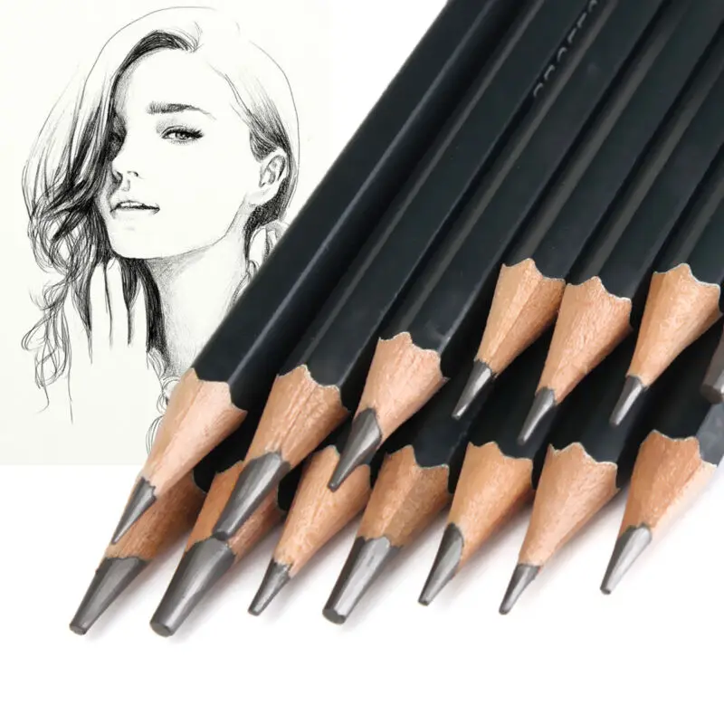 Premium 14/37pcs Graphite Drawing Pencils Sketch Set Kit 4H-12B