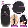 Racily Hair Brazilian Afro Kinky Straight Pony Tail Remy Wrap Around Drawstring Ponytail Human Hair Ponytail Extensions Clip Ins ► Photo 3/6