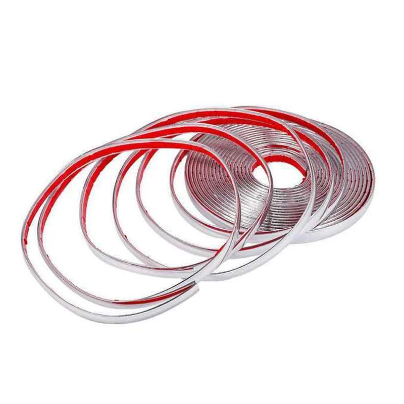 13M Car Chrome Body Strip Bumper Auto Door Window Protective <br />Moulding Styling Flexible Trim Sticker 6MM 8MM 12MM 15MM 20MM 30MM-in <br />Styling Mouldings from Automobiles 