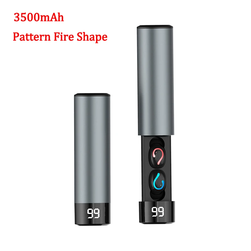 3500mAh-Gray-Fire 3500 мАч беспроводные наушники блютуз наушники bluetooth TWS V5.0 мини беспроводные Bluetooth наушники для телефона гарнитура спортивные Стерео шумоподавление наушники водонепроницаемые PK Q32 без проводные наушники - Цвет: 3500mAh-Gray-Fire