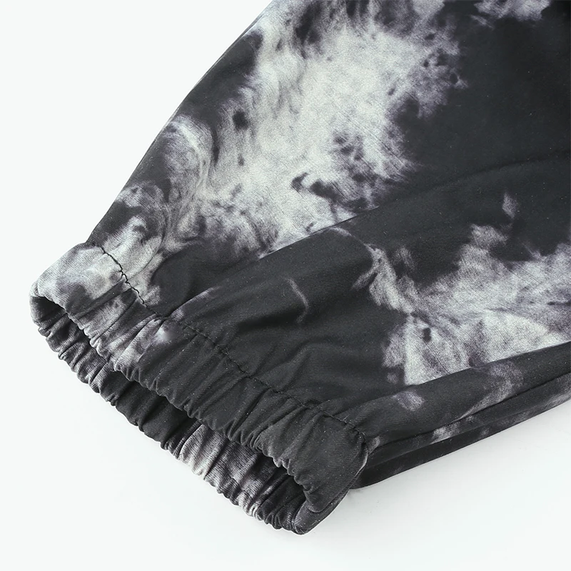 Женские брюки-карго Sweetown Tie Dye Camoflage, новинка, модные мешковатые брюки с высокой талией и карманами в стиле хип-хоп, уличные брюки