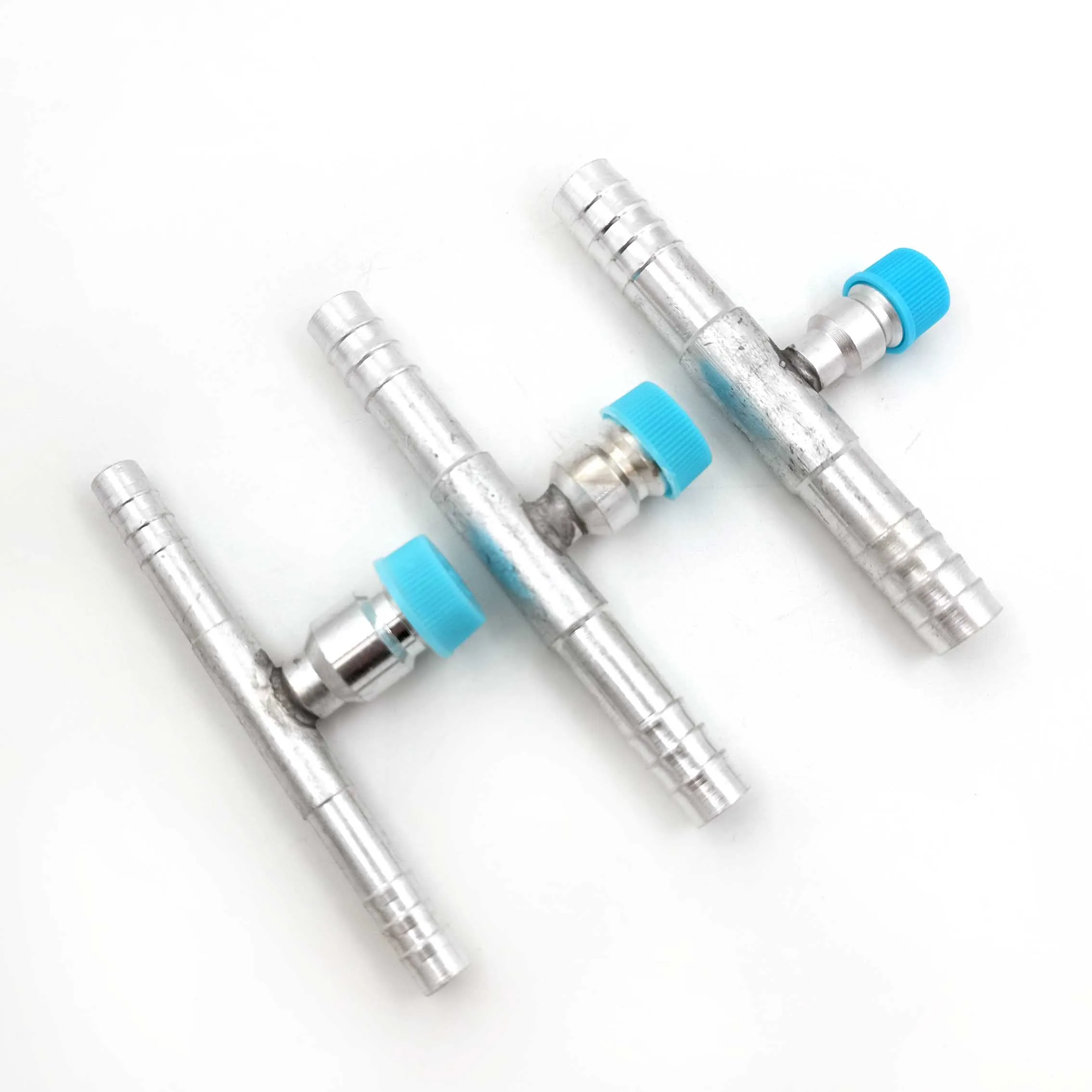 Automotive Air Conditioning Hose Clamp Straight Connector With R134a Refrigerant Valv AC Pipe Aluminum Connector Fitting 15pcs