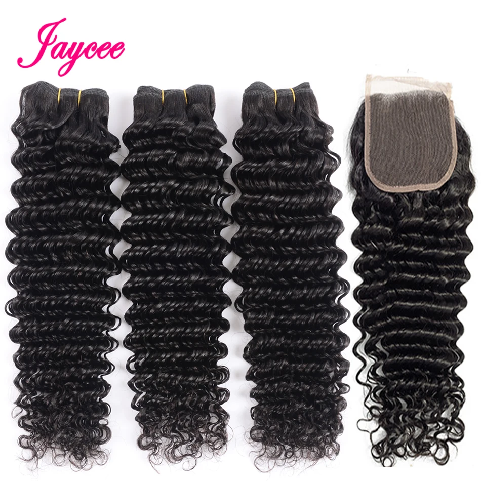 

Malaysian Deep Wave 4 Bundles With Closure Deep Weave Human Hair Bundles With Closure Remy Malaysian Hair Bundles with Closure