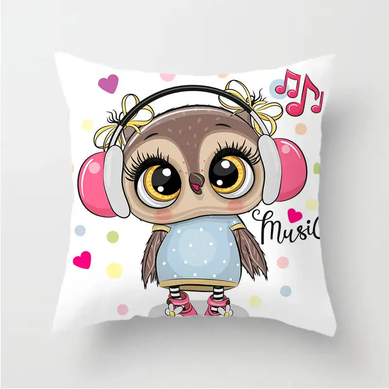 Owl Decoration Cushion Cover Polyester Throw Pillow Case Cover Decoration Pillowcases Decorative Pillows Cover TP136 - Цвет: TP13616