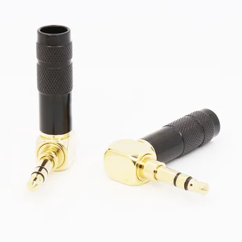 

2pcs Alloy Earphone Plug 4 Pole Audio Converter Mini Professional To Stereo Jack Accessories Right Angle Durable Adaptor