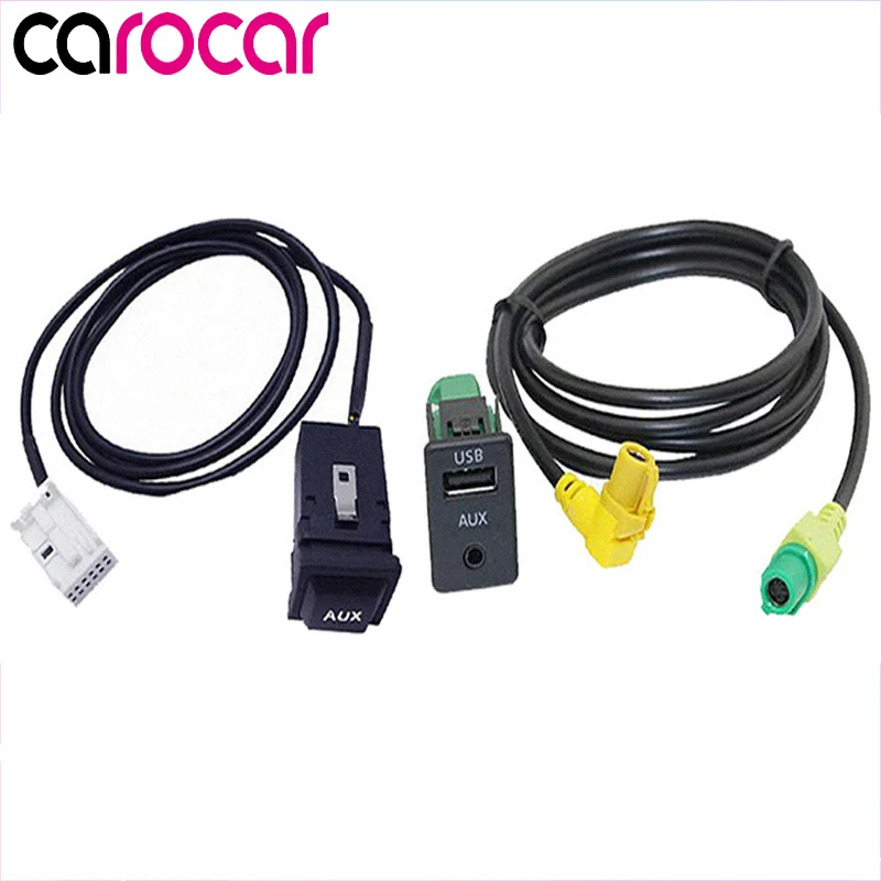 Carocar Автомобильный USB AUX кабель USB аудио адаптер RCD510 RNS315 для VW Passat B6 B7 Golf 5 MK5 Golf 6 MK6 GTI Jetta 5 MK5 CC - Название цвета: USB set and AUX Set