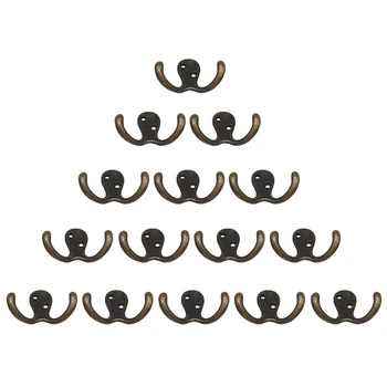 

15pcs/set Zinc Alloy Wall Mounted Multifunction With 30 Screws Backpacks Scarves Heavy Duty Coat Hooks Door Back Hats Towel Keys