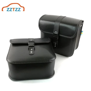 

1Pair PU Leather Motorcycle Bags Outdoor Motocross Saddle Bag Side Boxes Motorcycle Luggage case Universal