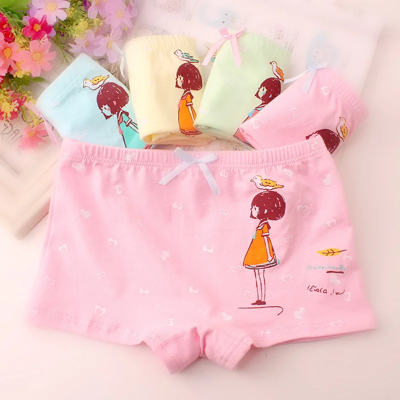 

4pcs/set Cotton Boxer Briefs Girls Underwear princess Children Kids Baby Panties Wholesale 19cm-27cm