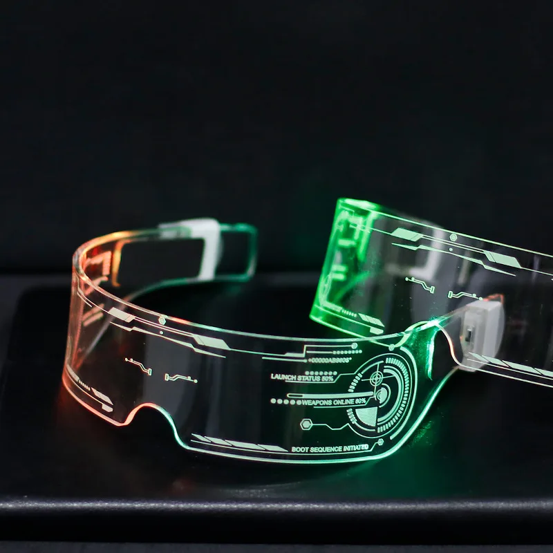 Светодиодный яркие светящиеся очки 7 цветов технологии будущего киберпанк