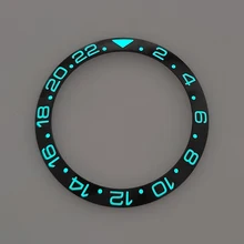 38 мм полный светящийся черный GMT Высокое качество керамический ободок вставки для суб дайверов мужские часы заменить аксессуары