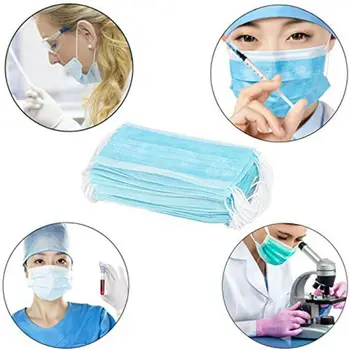 

2020 Anti-virus 50 PCS Mouth Mask Disposable White Mouth Face Masks Disposable White Blue Masks Non-Woven Mask Anti-Dust Masks