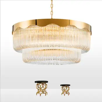 

Post-modern American living room dining hall lamp bedroom study personality chandelier light luxury lamp designer creative cryst