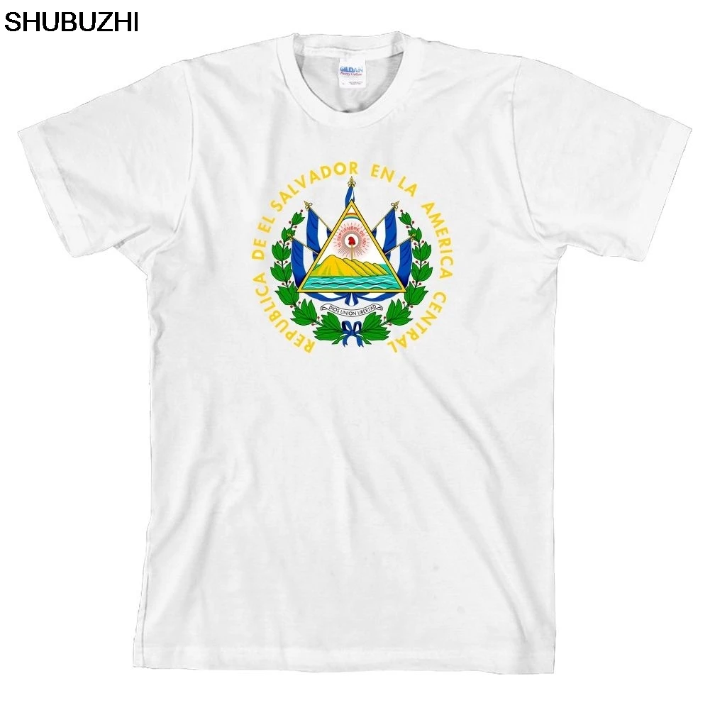 

El Salvador Coat of Arms T Shirt Latin America Tee men cotton t-shirts summer brand tshirt euro size