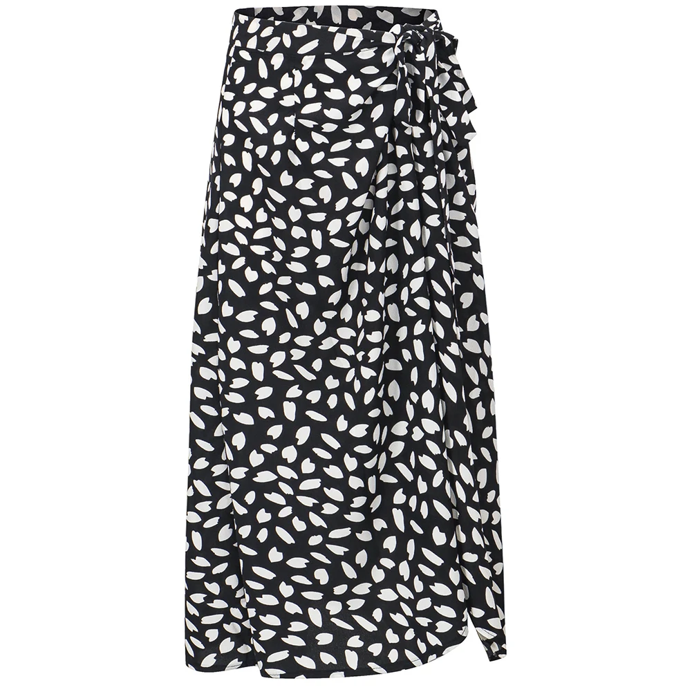 Полиэстер повседневные Летние путешествия Высокая талия тонкий сексуальный шнурок шоппинг мягкая женская юбка Леопардовый принт Повседневная пляжная