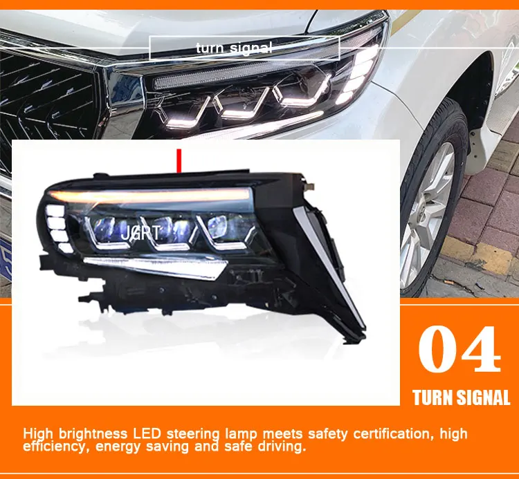 2PCS Car Style all LED headlights for Toyota prado18-19 for prado head lamp LED DRL Lens Double Beam H7 HID Xenon bi xenon lens