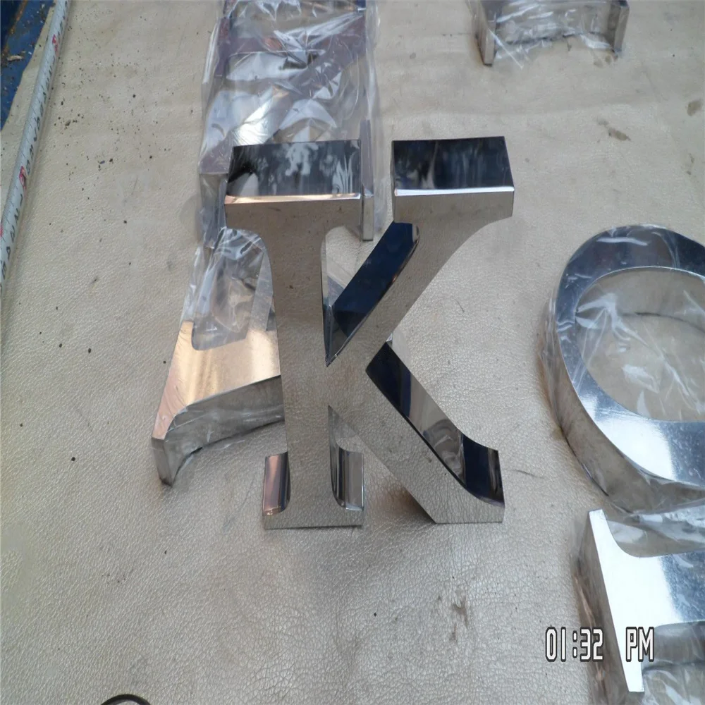 Factory store Outdoor fine workmanship stainless steel letters sign, mirror polished stainless steel shop name letter signages