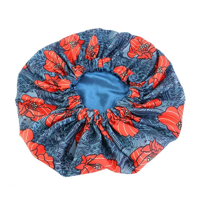 New Extra Large Satin Lined Bonnet Women Big Size Beauty Print Satin Silk Bonnet Sleep Night Cap Head Cover Bonnet Hat Wholesale style434-4