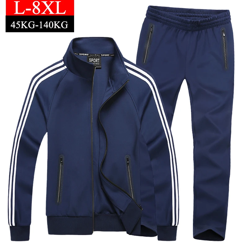 Big Size Sportsuits Men Loose Style Joggers Sportswear Fitness Workout Tracksuit Set Windproof Breathable 7XL 8XL Gym Sport Suit Big Size Sportsuits Men Loose Style Joggers Sportswear Fitness Workout Tracksuit Set Windproof Breathable 7XL 8XL Gym Sport Suit