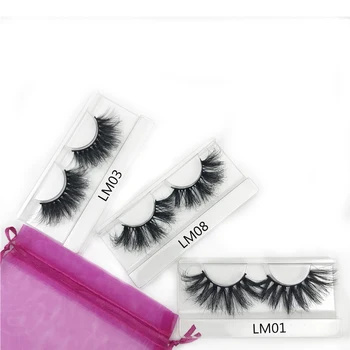 

Rainsin 25 mm 3 Pairs Tray With One Bag Extra Length Fluffy Messy Eyelashes 3D Dramatic Long Lashes 28 mm Lashes LM 01-16