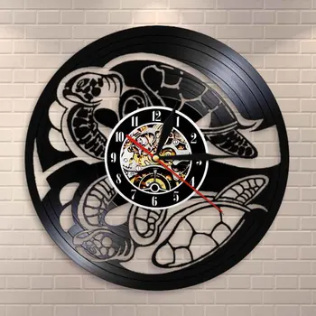 

Beach Life Sea Animal Amphibian Turtle Home Decor Wall Clock Sea Turtle Summer Vinyl Record Wall Clock Tortoise Wall Watch Gift