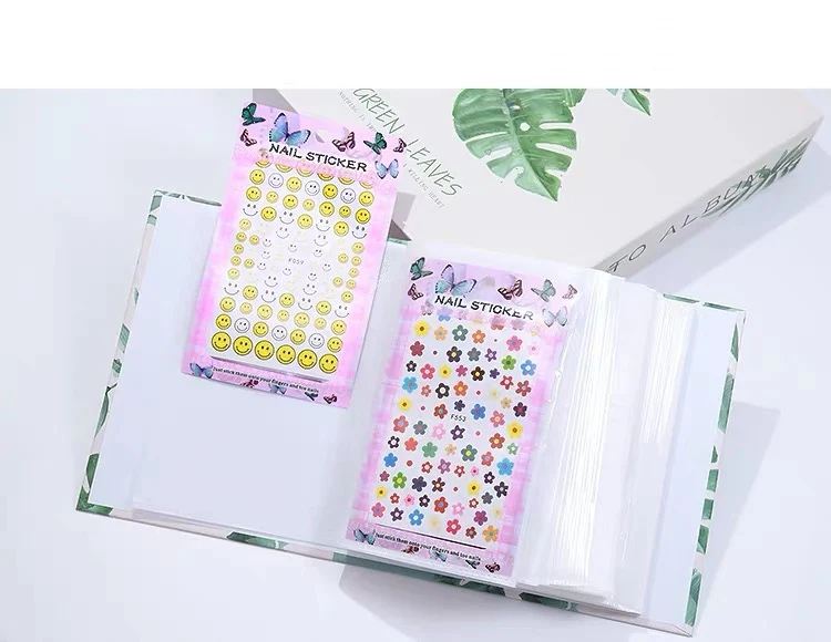 100 Slots 3D Nail Sticker Water Decal Collecting Albums Storage Holder Nail Art Display Showing Book Container Tools