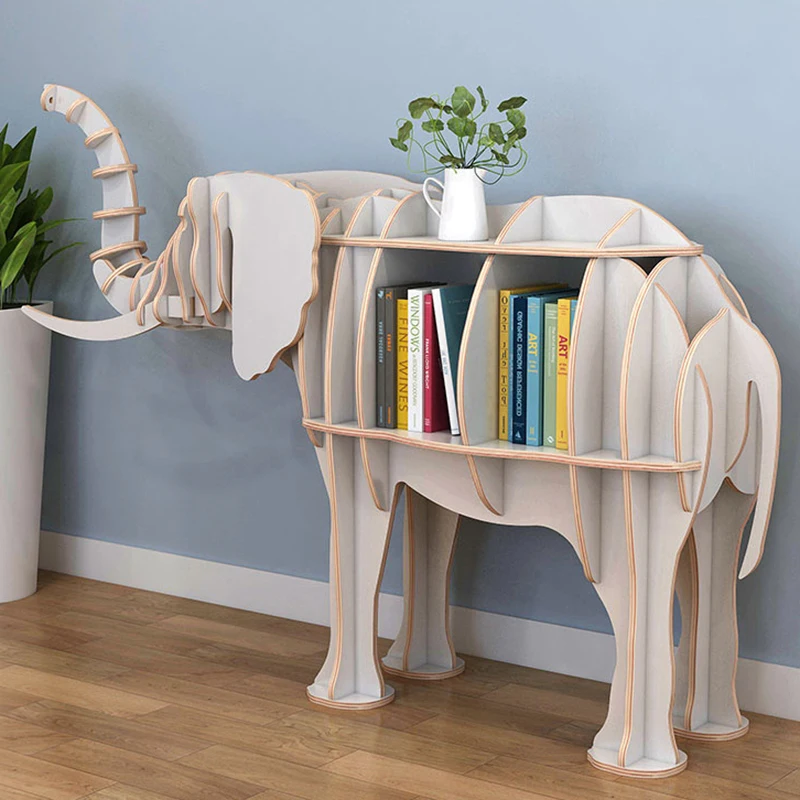 Украшение дома супер большая деревянная статуя стеллаж для хранения Bookrack 3D скульптура слона офисный магазин животные, статуэтки декор для книжной полки - Цвет: NO.9