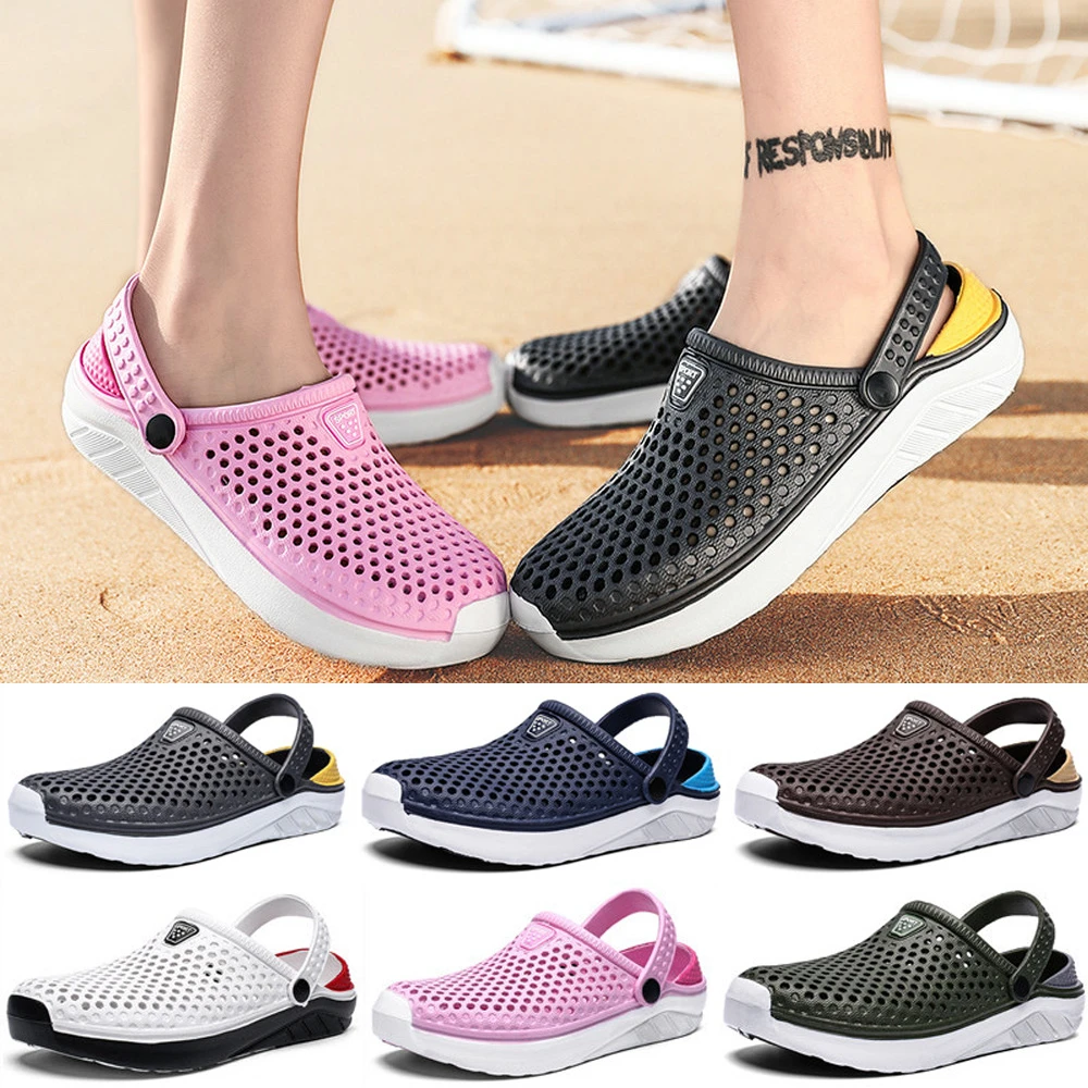 Sandalias huecas para hombre, zapatillas Unisex de verano, ligeras, de Punta zapatos de playa de marca, zapatos de plataforma impermeables, de hombre| - AliExpress