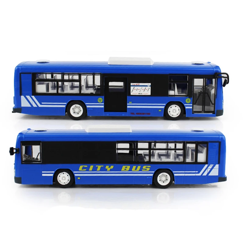Автобус с дистанционным управлением город экспресс высокая скорость один ключ функция запуска автобус с реалистичным звуком и светильник Rc автомобиль 6 каналов 2,4G синий