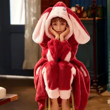 Autumn Winter Warm women's pajamas Pajamas Female Nightgown Female Thickened Long Paragraph Cute Sweet pajamas for women Suit