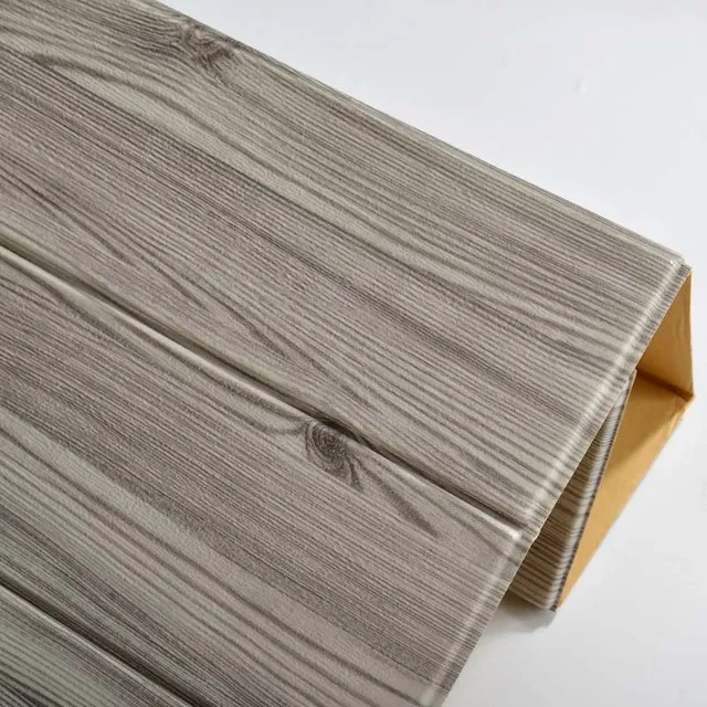 3D деревянные бумажные стерео стены прикрепленные к телевизору фон юбка обои гостиная обои водонепроницаемые стены декорированные спальня - Цвет: Светло-серый