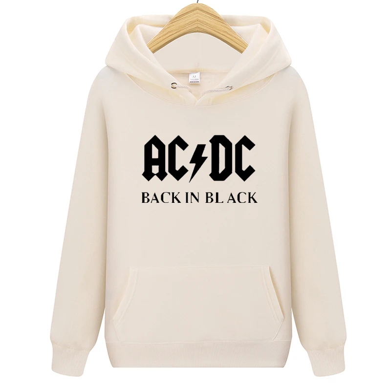 Мужская толстовка в стиле хип-хоп, рок-группа, ACDC, толстовка, мужская повседневная уличная куртка, толстовка с капюшоном, толстовки для мужчин и женщин, брендовая одежда - Цвет: khaki