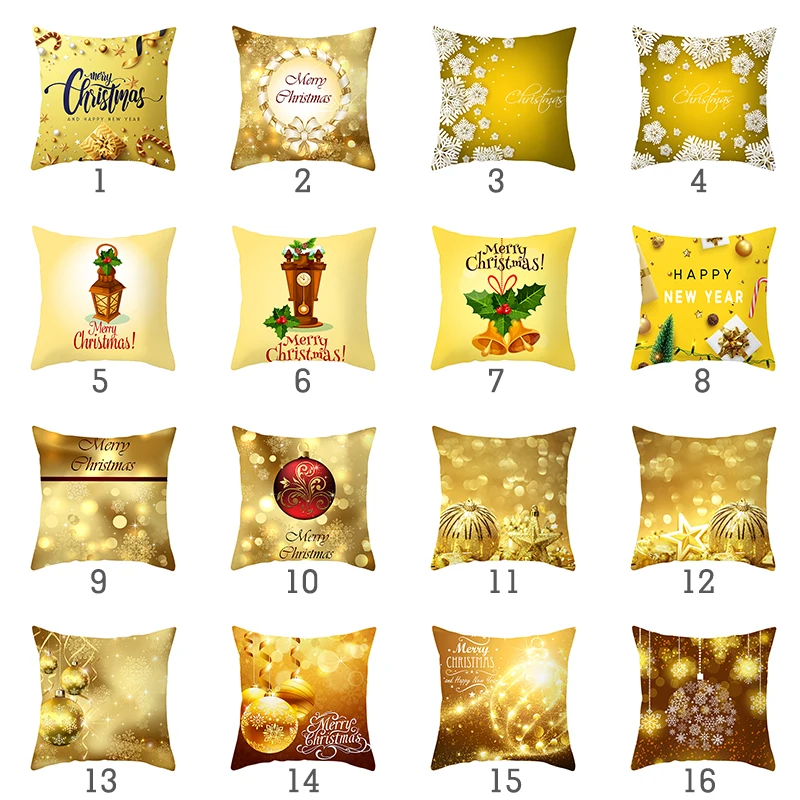 QIFU 45x45cm Christmas Pillowcase Merry Christmas Decoration for Home Christmas Gifts Xmas Decor Natale Happy New Year