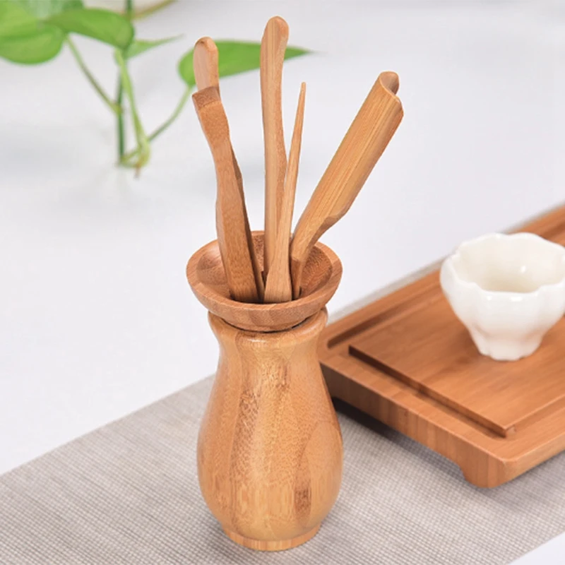

Chinese Style Tea Ceremony Six Gentleman Tea Set Tea Table Solid Wood Bamboo Utensils Kung Fu Tea Set Combination Acc